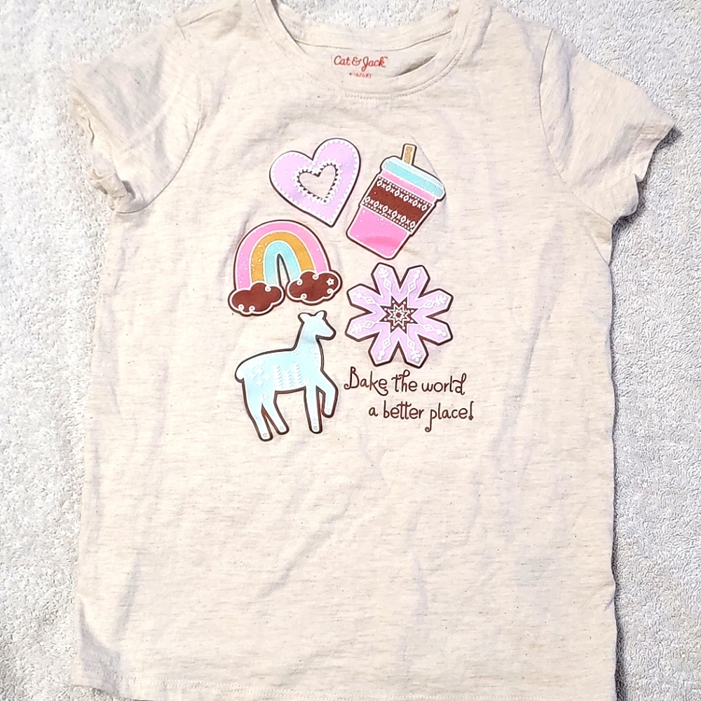 Cat and Jack Christmas Cookie T-Shirt sized 6/6x